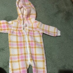 Carter's Pink and Yellow Plaid Footie